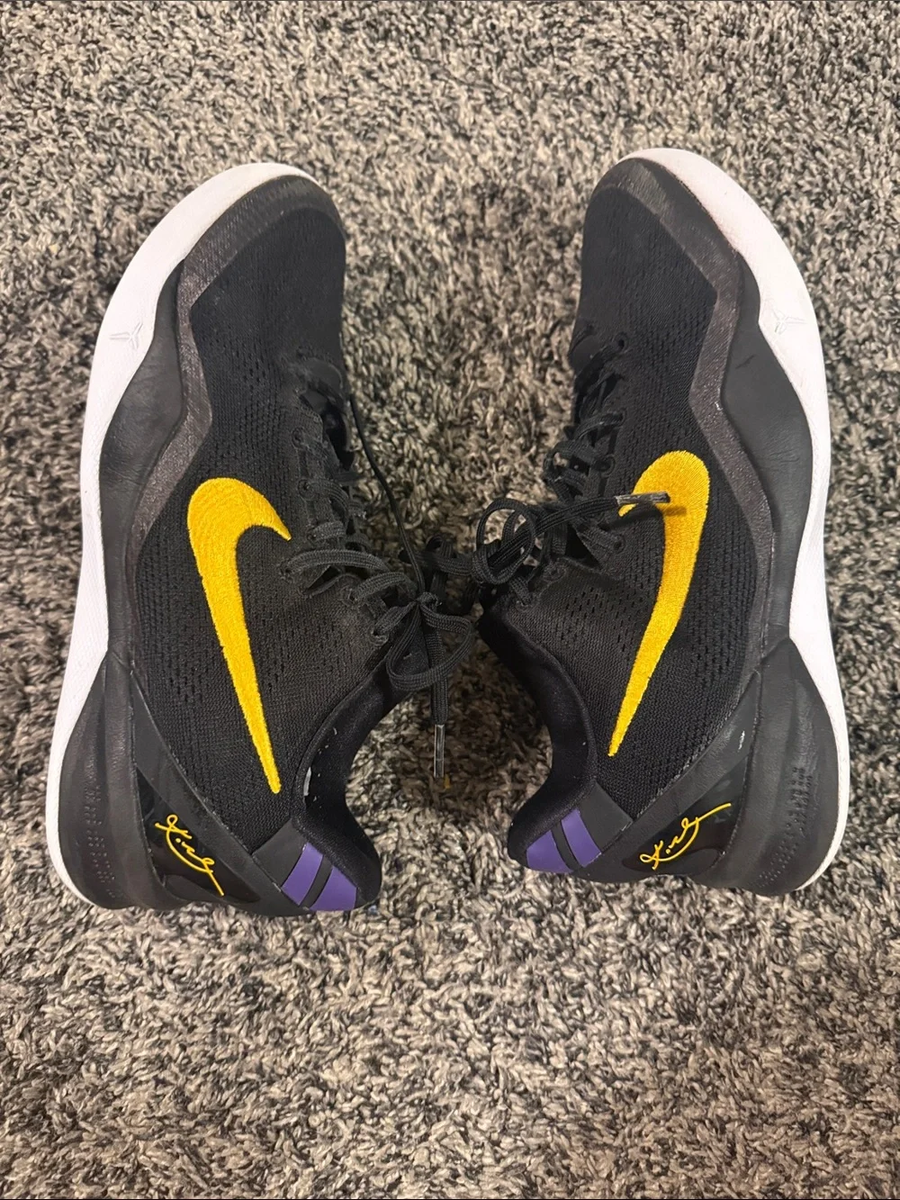 Nike Kobe Bryant Basketball Shoes Black Gold Purple Youth 7Y Women’s 8.5